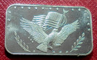 1981 Eagle With Flag Bar-american Pacific Mint 1 Troy Oz 999 Silver