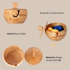 Wooden Large Yarn Bowl With Lid  7 5x4 5      Yarn Holder With Cover For Croche   
