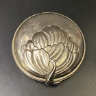 Vtg Anais Anais Cacharel Art Nouveau Deco Compact Mirror Silver Tone Heavy