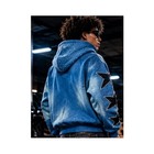 Rich Sh t Studded Denim Zip-up Hoodie     Premium Streetwear