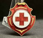 Italy 1915   Antique Red Cross Wwi Enameled Lapel Pin Made In Milano S  Johnson