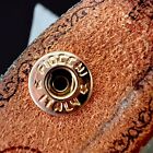 Double Lipstick Case Holder Italy Florentine Leather Mirror Gold Vintage Vanity