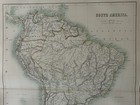 1897 South America Original Antique Map By A   C Black