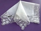 Vintage Hankie White Lace Edge Wedding New W  Tag Celebritees Linen Swiss Tulle