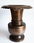 Fine Antique Japanese Silver Inlaid Bronze Ikebana Vase Meiji 19th Century 2 6kg