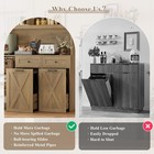 12 5 Gallon Double Trash Can Cabinet Pull Out Storage Rustic Brown