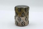 Antique Sterling Silver Thimble Holder W  Fleur De Lis Motif