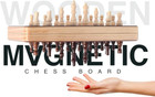 15 Inch Magnetic Wooden Chess Set - Folding Travel Board With Handcrafted Pieces