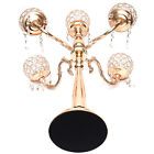 75cm 5arm Glass Crystal Gold Candelabra Votive Candle Holder Wedding Table Decor