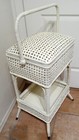 Antique Victorian Heywood Wakefield Wicker Rattan Floor Sewing Basket