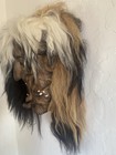 Vintage Swiss Tschaggatta Wooden Mask  Hand Carved Lotschental Alphine Folk Art
