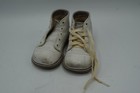 Vintage Stride Rite White Leather Baby Shoes First Walkers High Top Lace Up