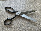 Vintage Deadstock Black Handle Shears Scissors 10   Heavy Duty Usa Steel