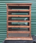 Antique General Store Oak   Glass Ribbon Cabinet Showcase Display Russel   Sons