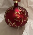 Radko Burgundy Red Scarlett   s Wedding Dress Ball Christmas Ornament Maple Leaf