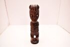 Vtg Carved Wood Tiki Statue Maori New Zealand Polynesian Art 12  Figure Tribal