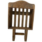 Vintage 70s Wooden Toilet Paper Magazine Rack Holder Wall Mount Rustic Oak