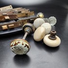 Antique Door Hardware Locks Knobs Vintage Brass Set See Photos         