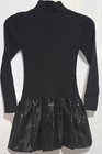 Black Knit Turtleneck Long Sleeve Sweater Dress Sequin Skirt Size 7