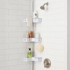 Room Essentials Steel L-shaped Corner Tension Pole Shower Caddy Holds Up To