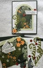 Stampin  Up  Card Kit Fern   Flora  Thinking Of You  Arch Frame Embossed Moonlit