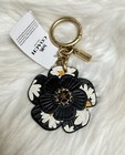 Coach Tea Rose Bag Charm With Floral Print Nwt