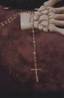 Rare Antique 15 Inch  Rosary With Case Oddities Vintage Jesus Crucifix 