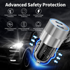 2pack Dual Type C Fast 40w Car Charger Adapter Usb C To C Cable For Iphone 15 16