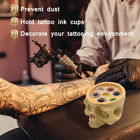 Skull Tattoo Ink Stand  Hard Resin 7-hole Holder - Pigment Ink Cup Skull Head Ta