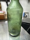 Vintage Mountain Dew Bottle 10oz It   ll Tickle Yore Innards Green Tint Embossed