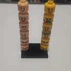 Lego Printed Minifigure Heads - Tan   Yellow Plastic  Unpackaged  12 Pieces