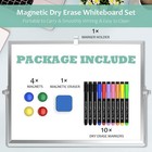 Dry Erase White Board  16inx12in Large Magnetic Desktop Whiteboard With Stand   