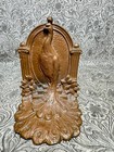 Rare Art Deco Nouveau Bronze Peacock Bookend Weidlich Brothers 6  Connecticut