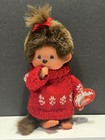 New     Vintage Monchhichi Girl     8    Plush Monkey     Pacifier     Sweater   Bow     Nwt