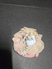Vintage Porcelain Half Doll Velvety Boudoir Powder Puff Decorative Woman Lace