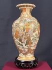 Antique Japanese Meiji Satsuma Vase Dragon Samurai Rakan Signed 7 5   