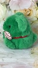Christmas Puffkins Bear Swibco 1994 Candy Cane Holiday Plush Green Fur Vintage