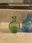 Lot Of 5 Vintage Miniature Bottles  Blue green purple  amber