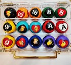 Vintage Crown Games Poker Pool Balls With Clear Carrying Case  Rare Find 