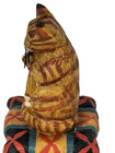 Tabby Cat Sculpture Wood Hungarian Folk Art 3 x5  6 Oz Signed P s  Lightweight