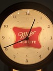 Vintage Miller High Life Lighted Pull String Wall Clock Girl On Moon Works