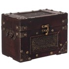 Vintiquewise Jewelry Box Index recipe Card Brown Stained Wood Rustic Vintage