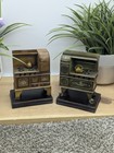 Vintage Cast Iron On Wood Bookends Kitchen Country Home Decor