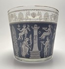 Vintage Jeanette Glass Corinthian Blue 5  Ice Bucket-gold Trim-skt14