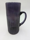 Signed Engebretson Amethyst Hand Blown Ribbed Glass Mug Vase 7 