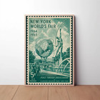 New York World s Fair 1964 1965 Unisphere Vintage Stamp Poster Print 24x36