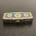 Vtg Silver Tone   Enamel Floral Pill Box With Three Compartments Made In Japan    