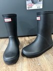 Hunter Kids Rain Boots Size 12us Matte Black Short Wellington Wellies New Unworn