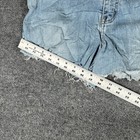 London Jean Shorts Womens Size 12 Light Wash Denim Raw Hem Frayed Casual Stretch