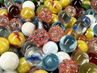 Glass Pee Wee 12mm Marbles  set Of 50  Red pink Cat Eyes From Bulk Assorted Lot